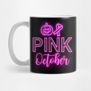 Pink October Pink Neon Letters Mug